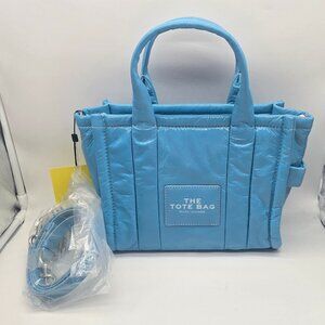 Marc Jacobs The Tote Bag Small Crinkle Patent Leather Air Blue